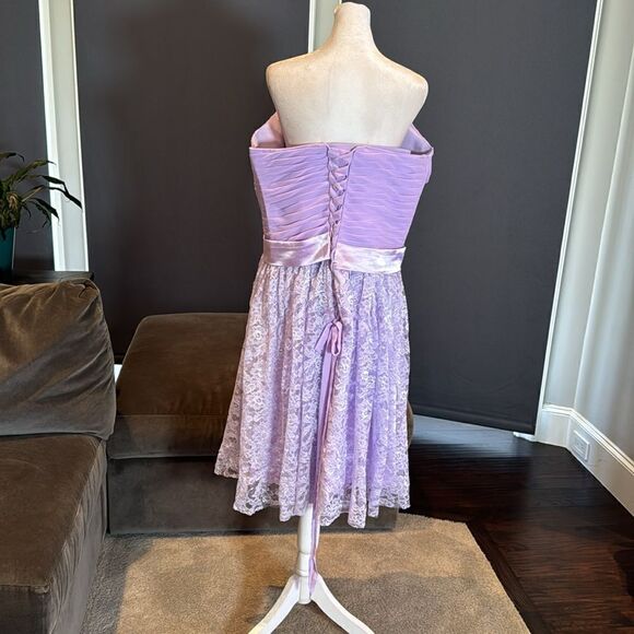 Women’s Short Purple Chiffon & Lace Prom Party Homecoming Dress Corset Size 18 - Picture 5 of 12